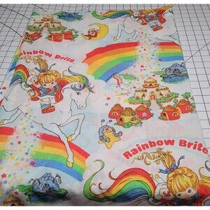 Rainbow Brite Flat and Fitted Sheets  | Vintage 1980s Kids Cartoon Sheets